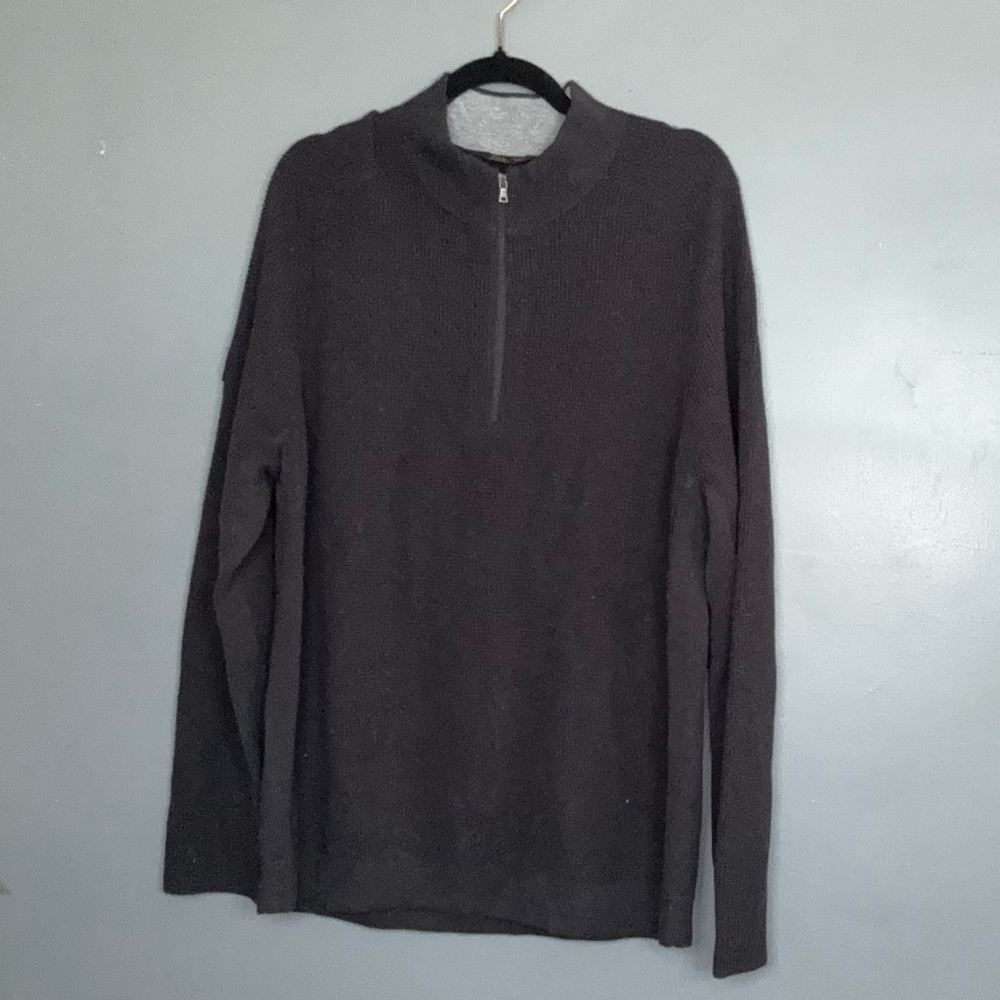 RHONE Men's Zip-Up Sweater in Black